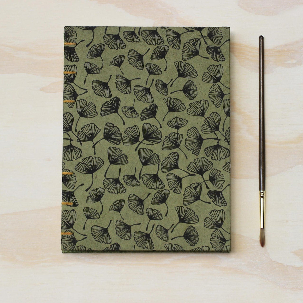 ginkgo leaf watercolor sketchbook