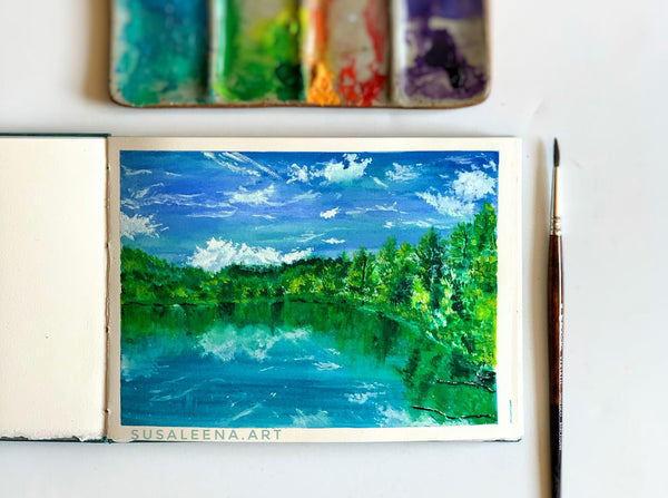 Load image into Gallery viewer, painting of landscape by susanna lee
